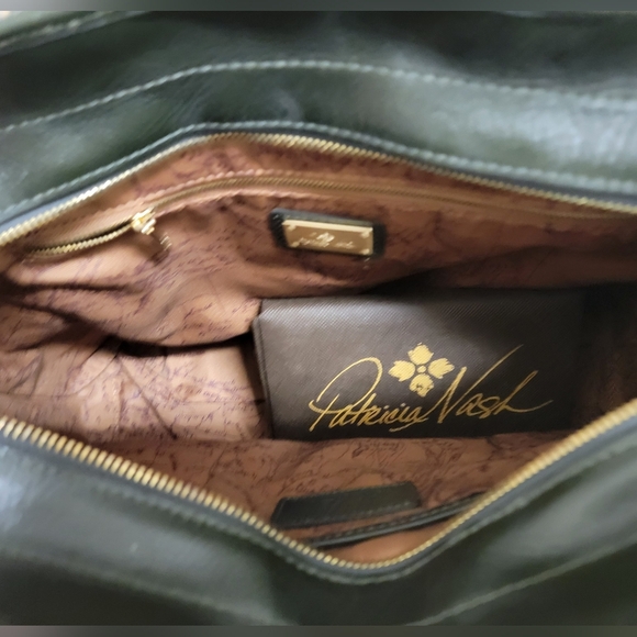 NWOT Patricia Nash Dicovery Collection Lesina Tote In Dark Olive Leather - Picture 9 of 15